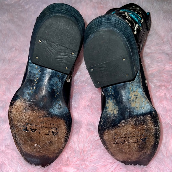 LADIES ARIAT BLACK SNIP TOE WESTERN BOOTS SIZE 9 - Picture 9 of 13